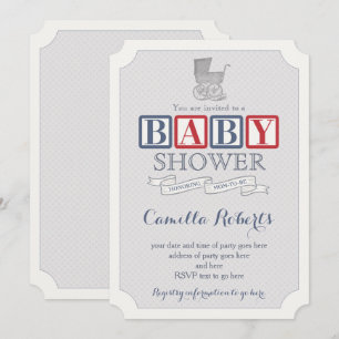Baby vervoer Klassiek  Baby shower voor jongen Kaart