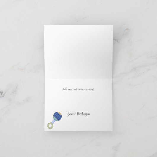 Baby Vervoer & Rattle Baby Hartelijk dank Bedankkaart (Binnen)