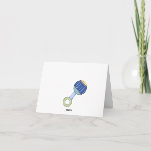 Baby Vervoer & Rattle Baby Hartelijk dank Bedankkaart (Achterkant)