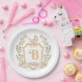 Baby-vervoermonogram "B" | Neutraal Papieren Bordje (Feest)