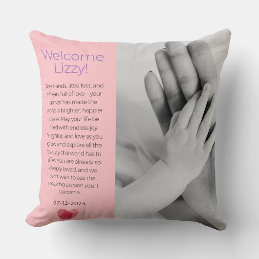 Baby verwelkomd kussen (Voorkant)