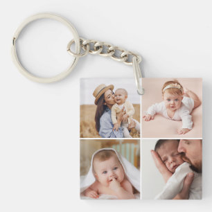 Baby Vier Foto Collage Acryl Sleutelhanger