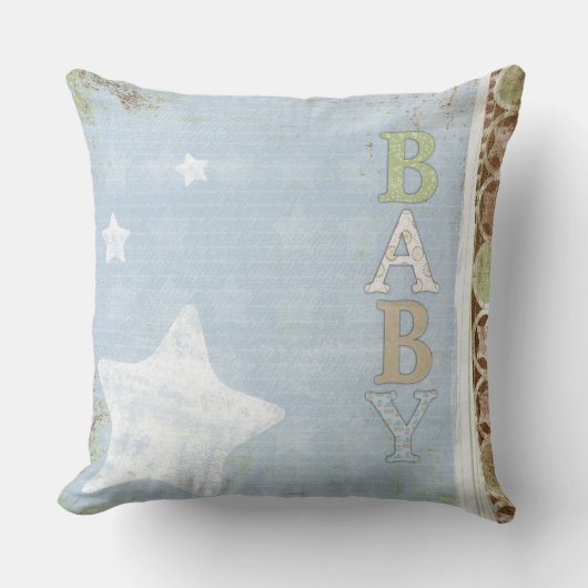Baby vierkant Sierkussen blauw (Voorkant)