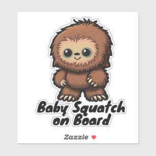 Baby Vierkantje aan boord, Sasquatch, Bigfoot Deca Sticker