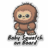 Baby Vierkantje aan boord, Sasquatch, Bigfoot Deca Sticker (Voorkant)