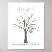 Baby vingerafdrukstructuur - blauw poster (Voorkant)