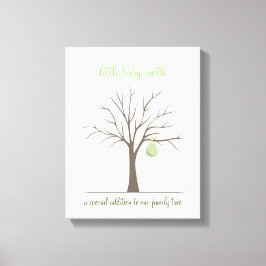 Baby Vingerafdrukstructuur - Groen Canvas Afdruk