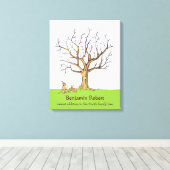 Baby Vingerafdrukstructuur (kleur Bunnies) Canvas Afdruk (Insitu (Houten vloer))