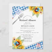 Baby virtuele doucheuitnodiging blauw aangenaam kaart (Voorkant)