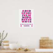 Baby visueel alfabet roze paars abc poster (Keuken)