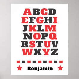 Baby visuele stimulatie rode witte zwarte poster