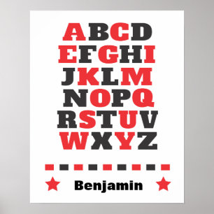 Baby visuele stimulatie rode witte zwarte poster