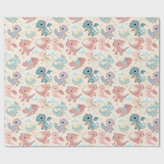 Baby vliegende draken cadeaupapier (Vlak)