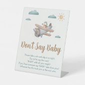 Baby Vliegtuig Baby shower Pedestal Sign Reclamebord Met Voetstuk (Voorkant)