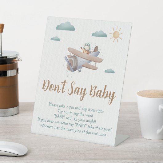 Baby Vliegtuig Baby shower Pedestal Sign Reclamebord Met Voetstuk (Insitu)