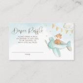 Baby vliegtuigluier Baby shower met piloot Informatiekaartje (Voorkant)