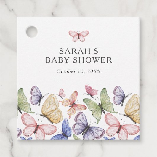 Baby Vlinder Bedankjes Labels (Voorkant)