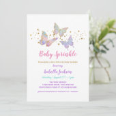 Baby Vlinder Uitnodiging  (Staand voorkant)
