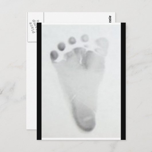 Baby voetafdruk briefkaart (Voorkant / Achterkant)