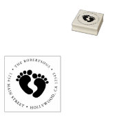 Baby voetafdruk retouradres Rubberstempel (Gestempeld)