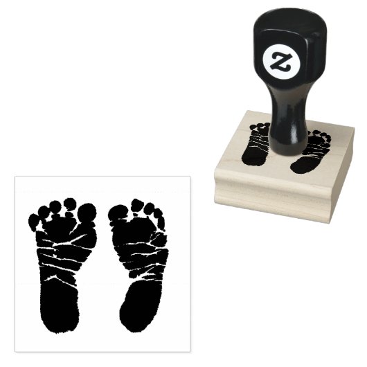Baby Voetafdruk schattig Baby shower Stempel (Gestempeld)