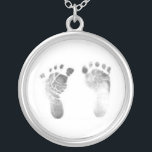baby voetafdruk zilver vergulden ketting<br><div class="desc">Baby footprint Ketting</div>