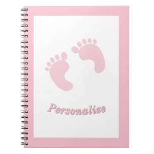 Baby voetafdrukken Baby meisje roze kleine feet zu Notitieboek