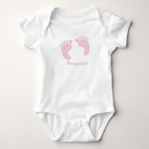 Baby voetafdrukken Baby meisje roze kleine feet zu Romper