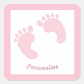 Baby voetafdrukken Baby meisje roze kleine feet zu Vierkante Sticker (Voorkant)