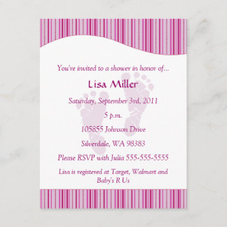 Baby voetafdrukken Baby shower - Roze Kaart