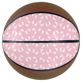 Baby voetafdrukken, baby's voet, voetstappen, roze basketbal
