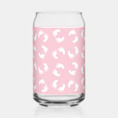 Baby voetafdrukken, baby's voet, voetstappen, roze blikvorm glas (Achterkant)