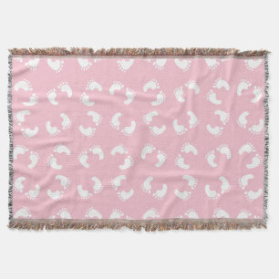 Baby voetafdrukken, baby's voet, voetstappen, roze deken