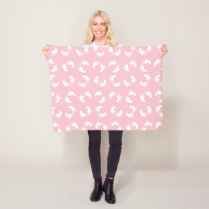 Baby voetafdrukken, baby's voet, voetstappen, roze fleece deken