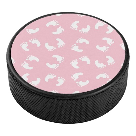 Baby voetafdrukken, baby's voet, voetstappen, roze hockey puck (3/4)