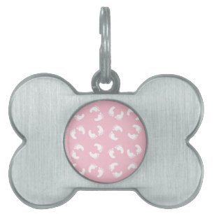 Baby voetafdrukken, baby's voet, voetstappen, roze huisdieren naamplaatje