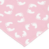 Baby voetafdrukken, baby's voet, voetstappen, roze korte tafelloper (Hoek)