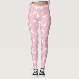 Baby voetafdrukken, baby's voet, voetstappen, roze leggings