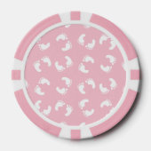 Baby voetafdrukken, baby's voet, voetstappen, roze poker chips (Voorkant)
