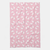 Baby voetafdrukken, baby's voet, voetstappen, roze theedoek (Verticaal)