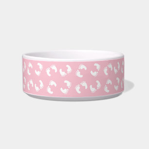 Baby voetafdrukken, baby's voet, voetstappen, roze voerbakje