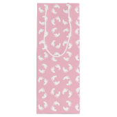 Baby voetafdrukken, baby's voet, voetstappen, roze wijn cadeautas (Achterkant)