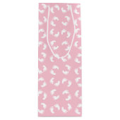 Baby voetafdrukken, baby's voet, voetstappen, roze wijn cadeautas (Voorkant)