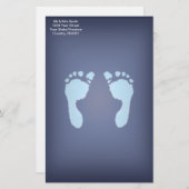 Baby Voetafdrukken (Boy) Briefpapier (Voorkant / Achterkant)