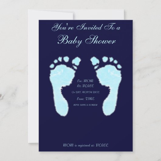 Baby Voetafdrukken (Boy) Kaart (Voorkant)