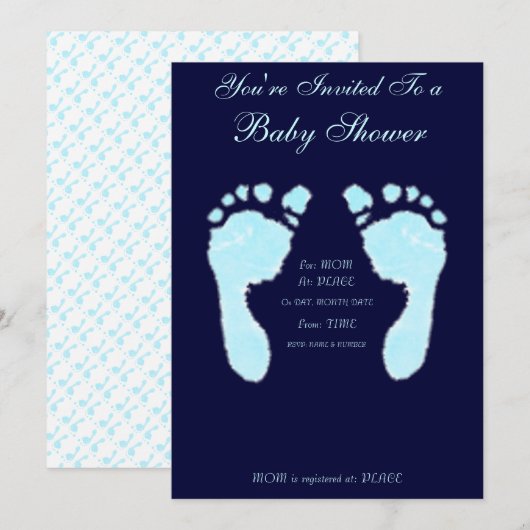 Baby Voetafdrukken (Boy) Kaart (Voorkant / Achterkant)