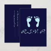Baby Voetafdrukken (Boy) RSVP Kaartje (Voorkant / Achterkant)