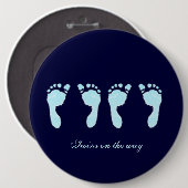Baby voetafdrukken (Boy Twins) Ronde Button 6,0 Cm (Voorkant /achterkant)