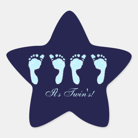Baby voetafdrukken (Boy Twins) Ster Sticker (Voorkant)