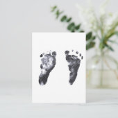 Baby voetafdrukken briefkaart (Staand voorkant)